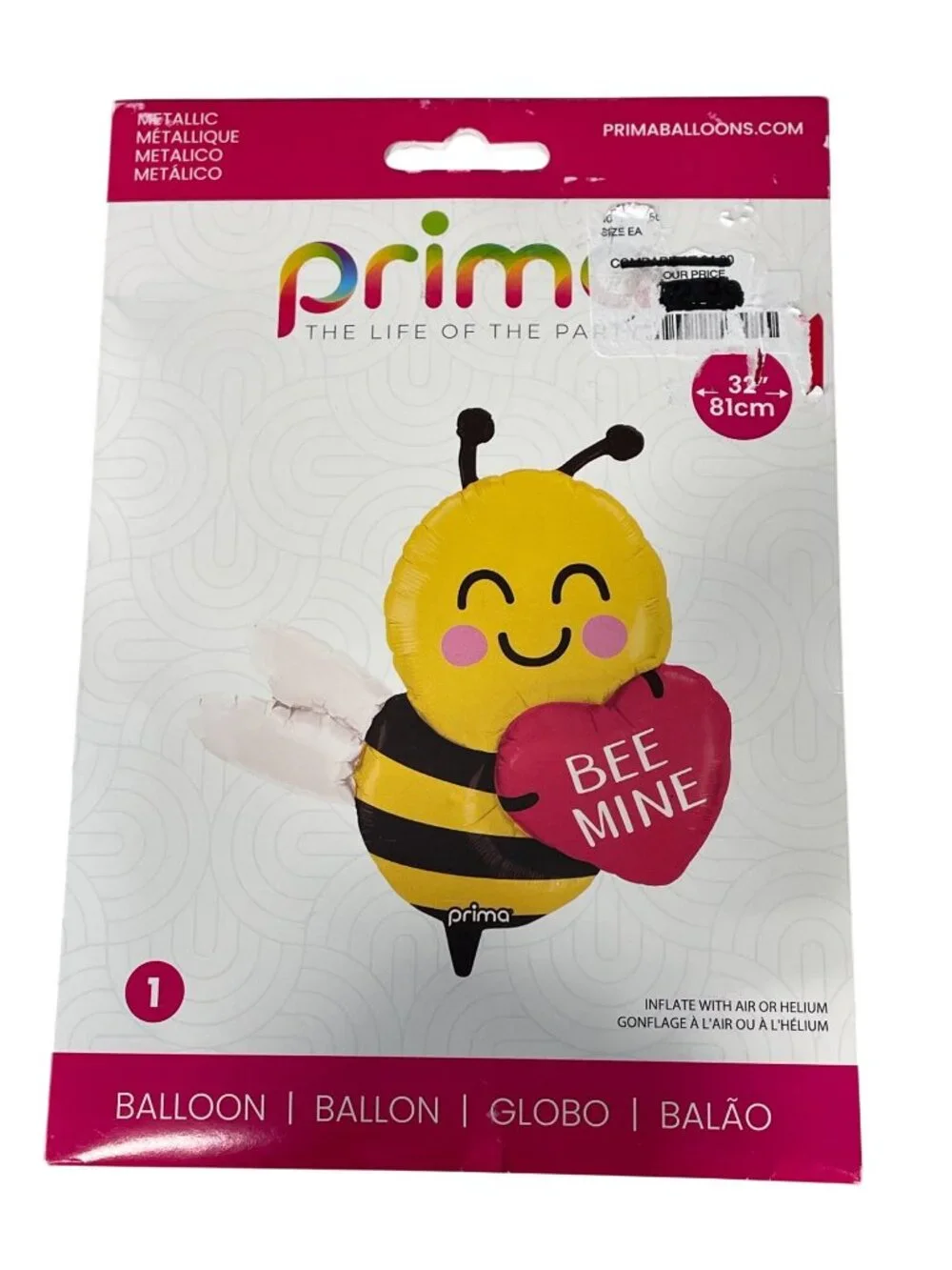 Prima Bee Mine Metallic Balloon 32